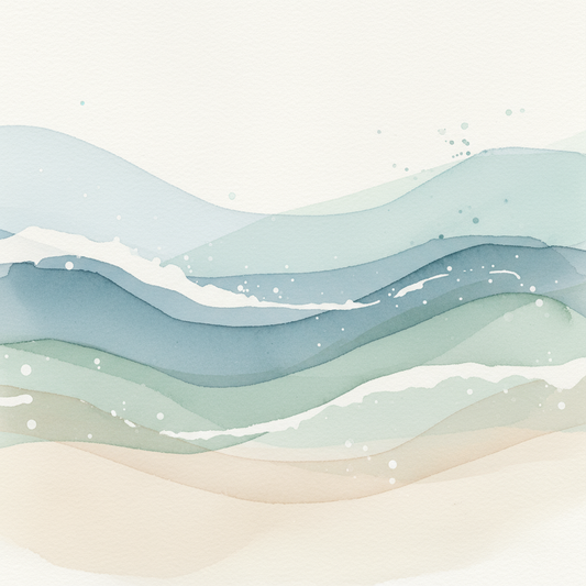 Coastal Serenity – Abstract Coastal Watercolor Wall Art Print (Digital Download)