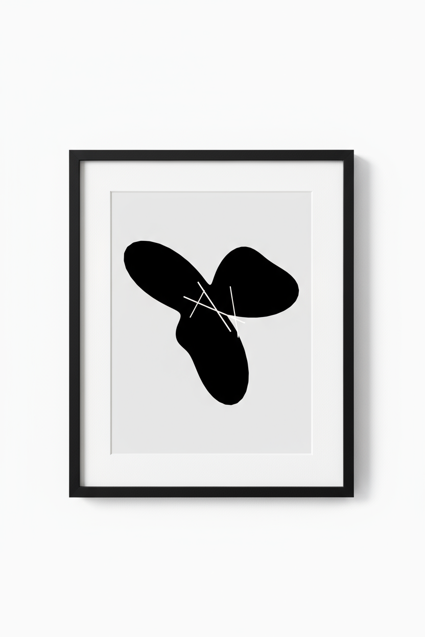 Monochrome Motion – Minimal Abstract Wall Art Print (Digital Download)