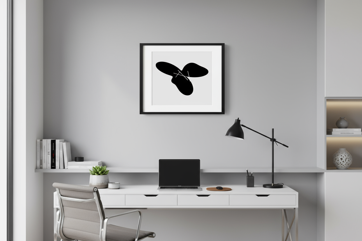 Monochrome Motion – Minimal Abstract Wall Art Print (Digital Download)