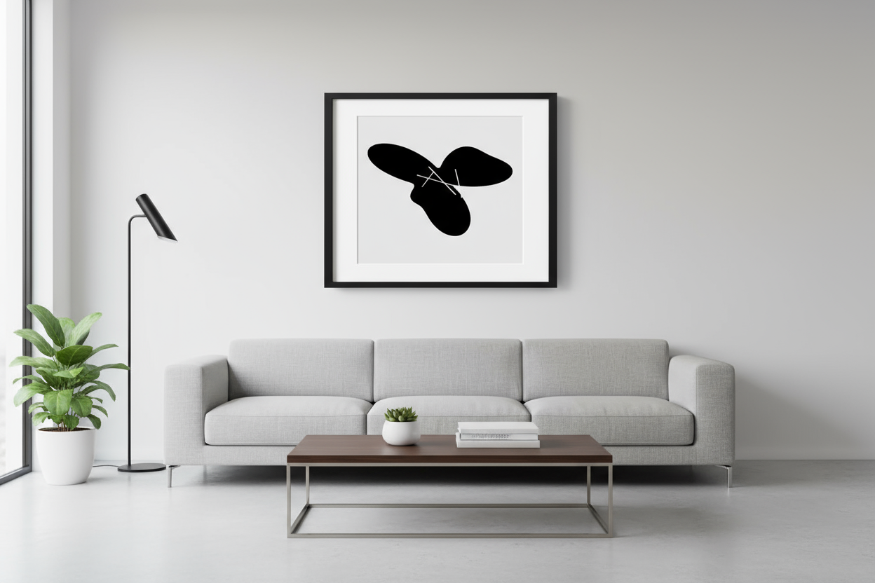 Monochrome Motion – Minimal Abstract Wall Art Print (Digital Download)