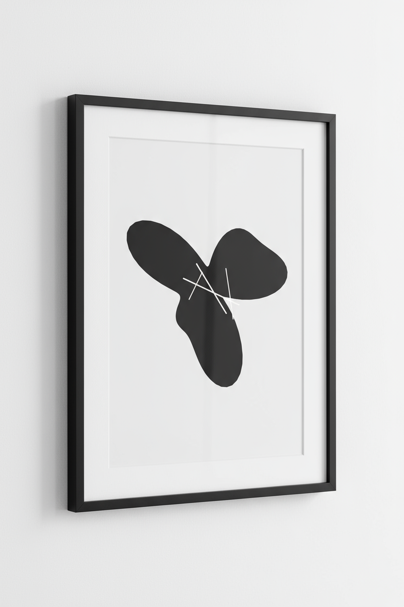 Monochrome Motion – Minimal Abstract Wall Art Print (Digital Download)