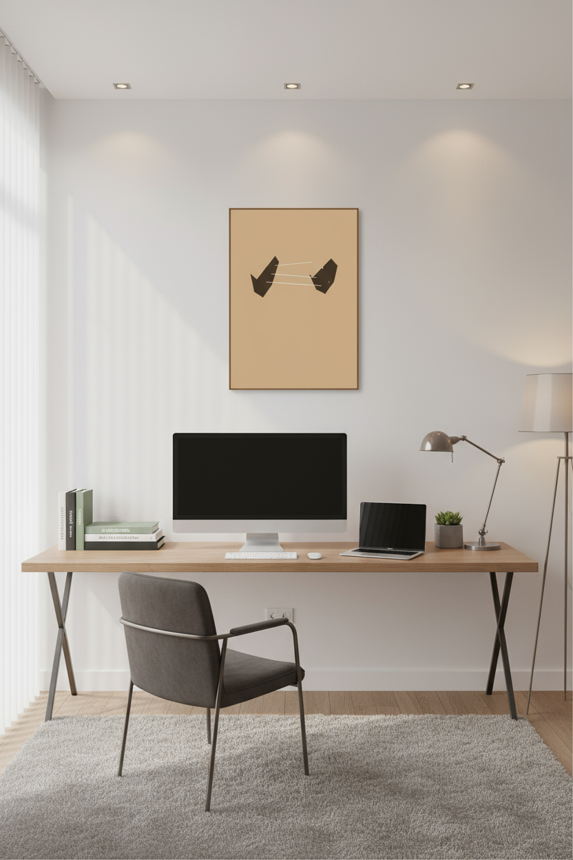 Two Brown Forms - Minimal Abstract Wall Art Print (Digital Download)