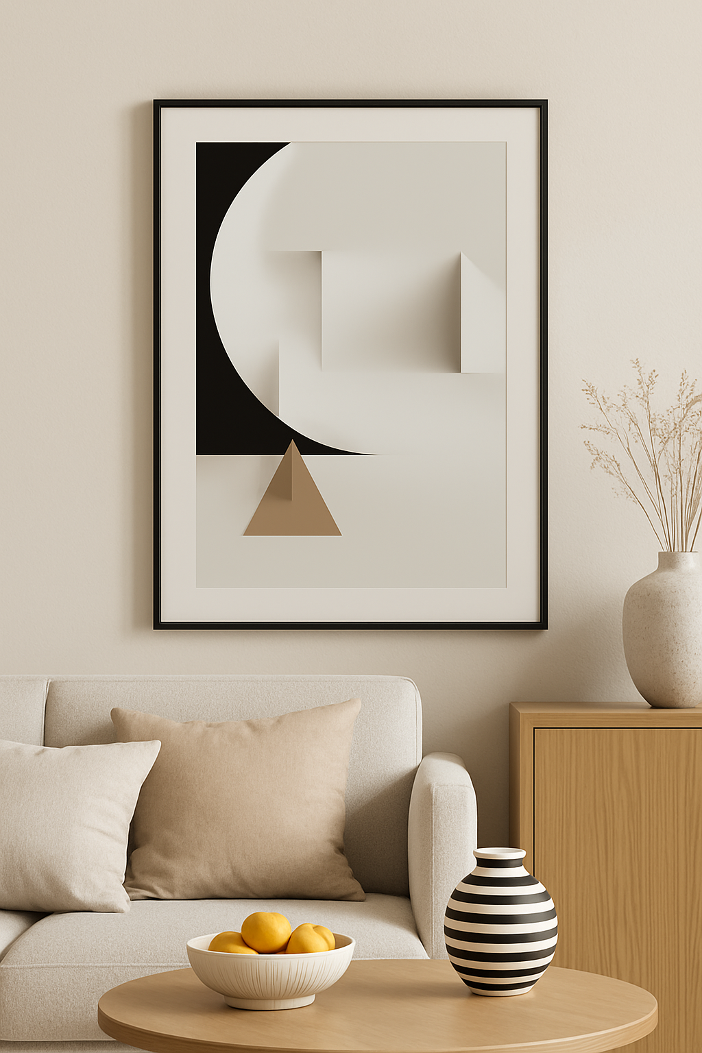 Geometric Horizon – Abstract Gradient Wall Art Print (Digital Download)