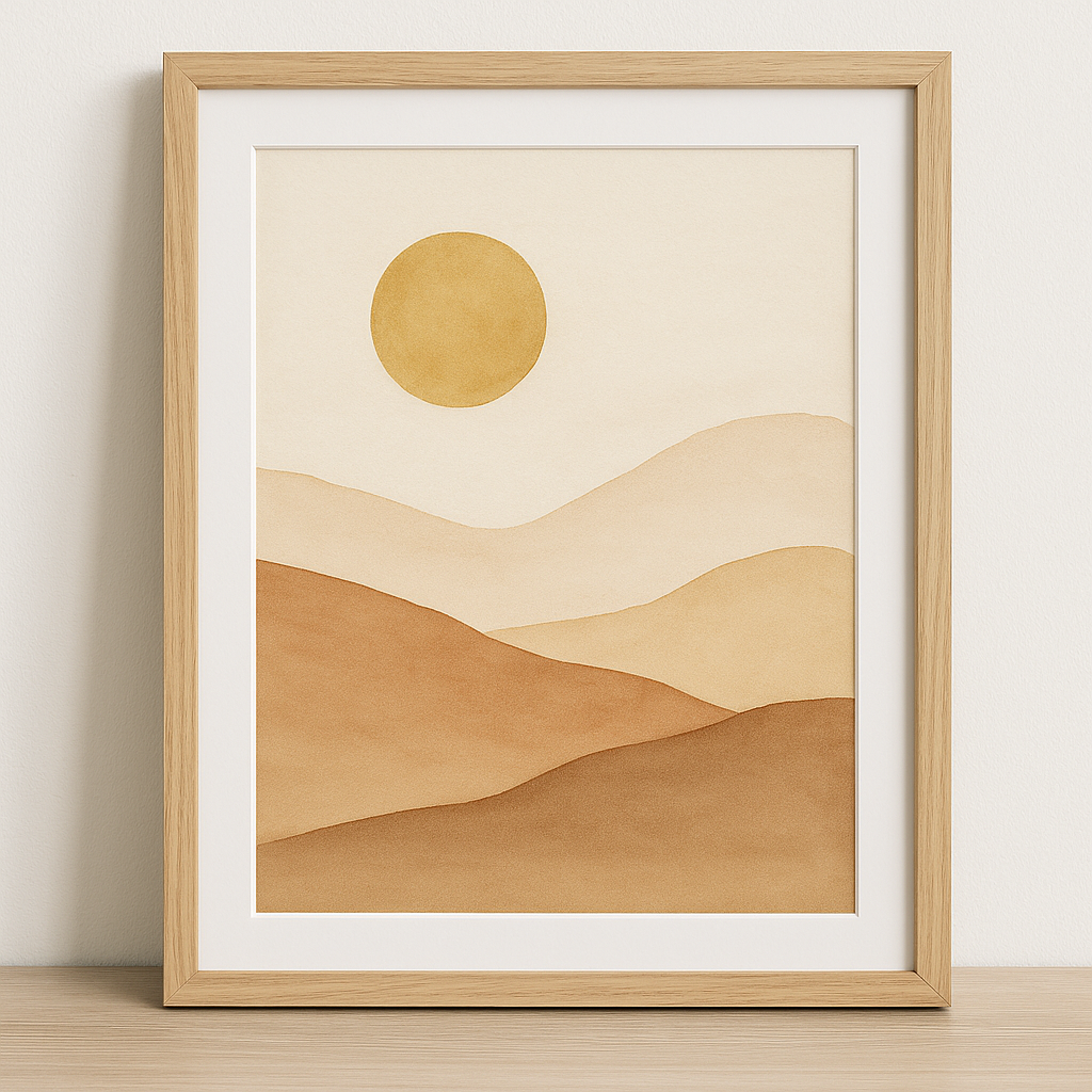 Golden Dunes – Abstract Earthy Landscape Print 🌞 (Digital Download)