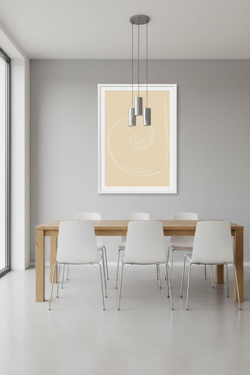 Spiral Tangle - Minimal Abstract Wall Art Print (Digital Download)