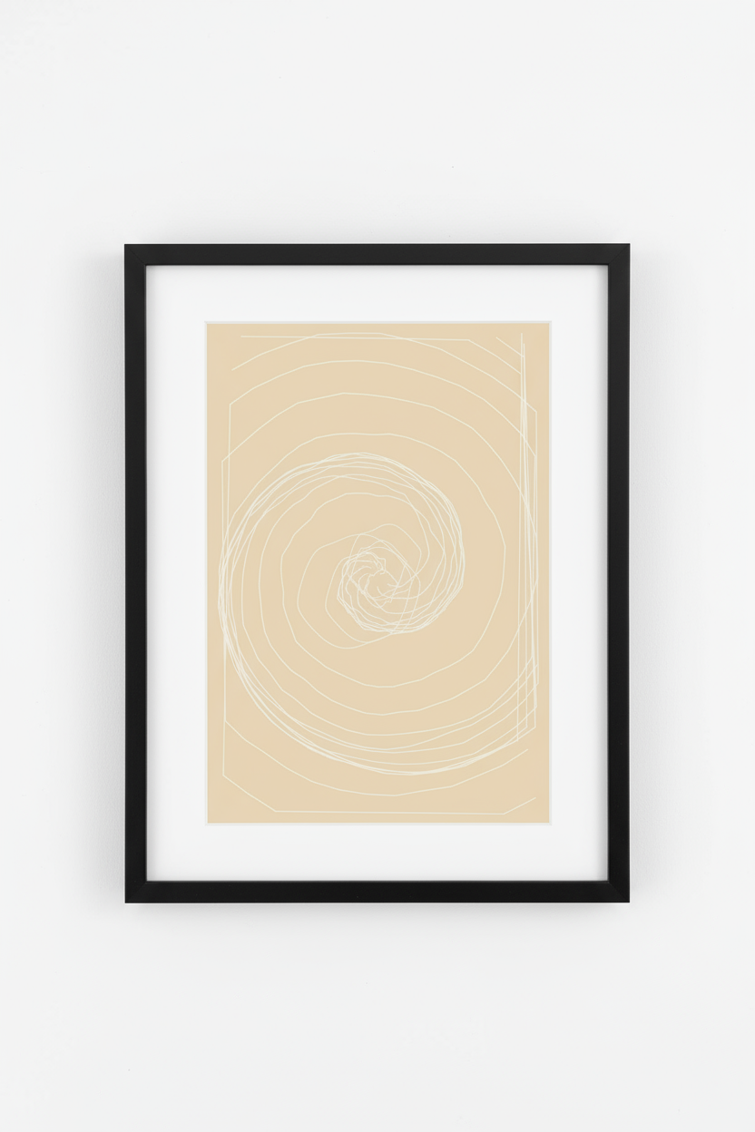 Spiral Tangle - Minimal Abstract Wall Art Print (Digital Download)