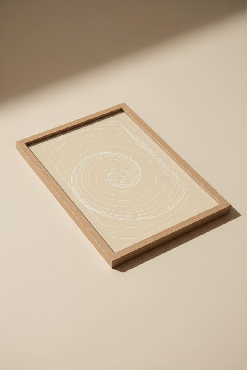 Spiral Tangle - Minimal Abstract Wall Art Print (Digital Download)