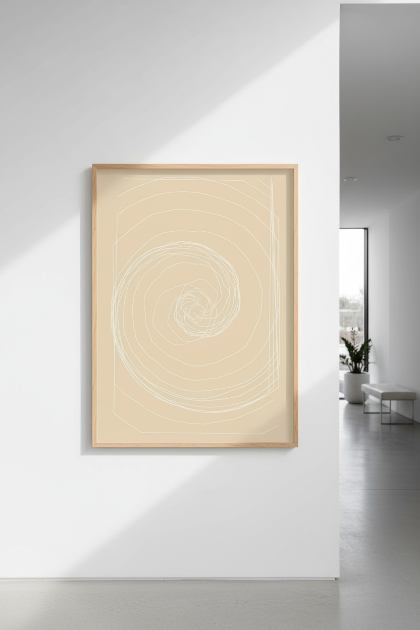 Spiral Tangle - Minimal Abstract Wall Art Print (Digital Download)