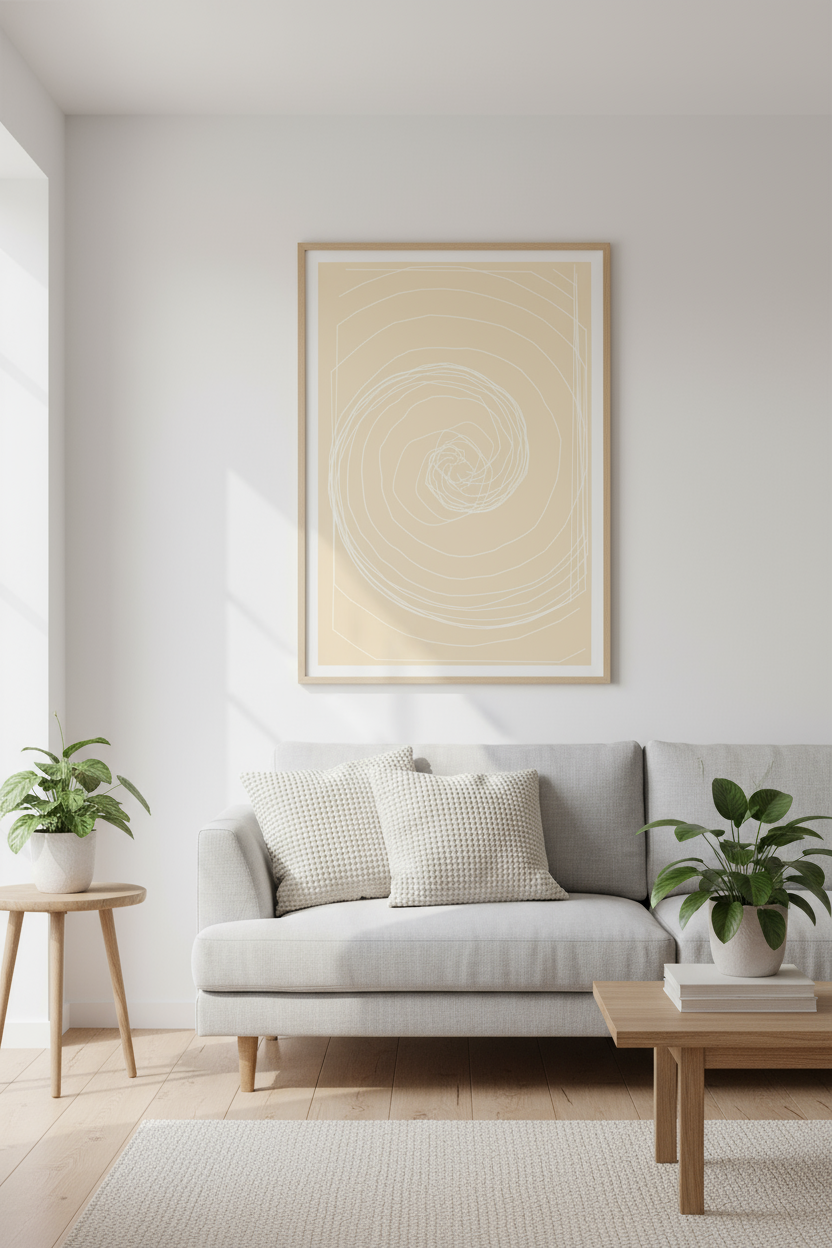 Spiral Tangle - Minimal Abstract Wall Art Print (Digital Download)