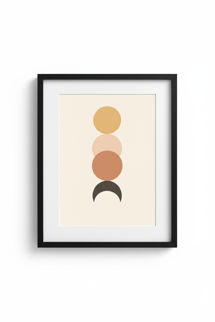 Eclipse Alignment – Modern Abstract Celestial Wall Art Print (Digital Download)