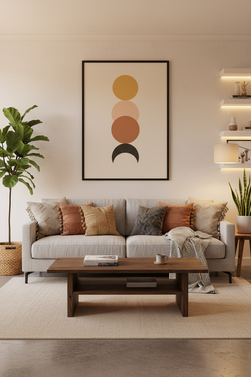 Eclipse Alignment – Modern Abstract Celestial Wall Art Print (Digital Download)