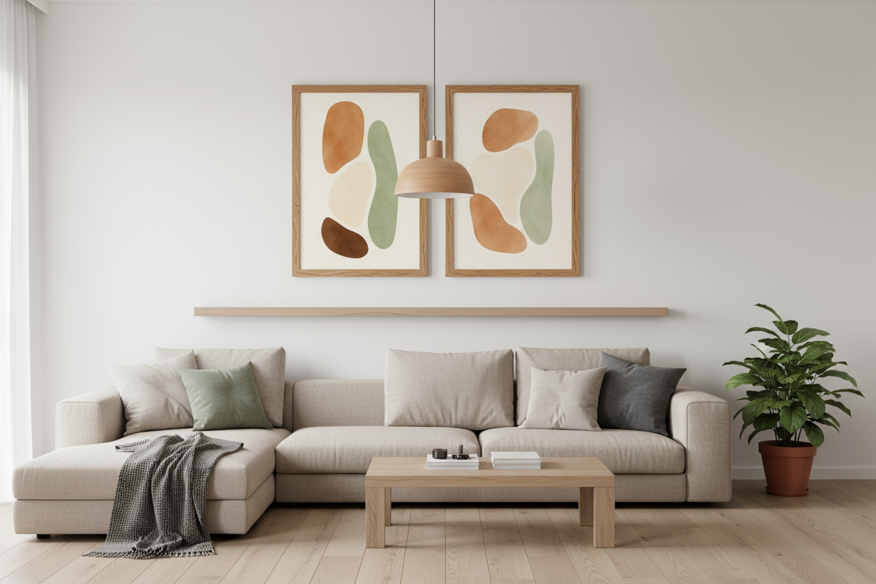 The Organic Harmony Set – 2 Abstract Earthy Wall Art Prints 