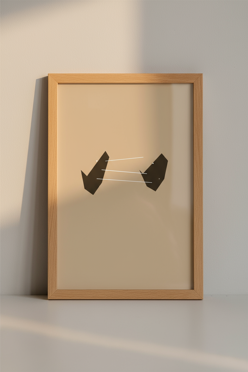 Two Brown Forms - Minimal Abstract Wall Art Print (Digital Download)