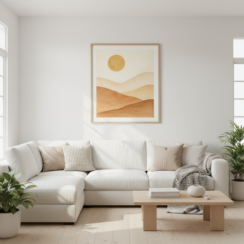 Golden Dunes – Abstract Earthy Landscape Print 🌞 (Digital Download)